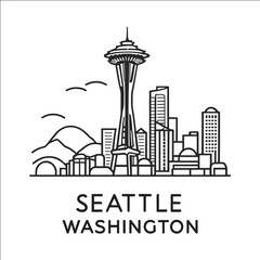 Fototapeta premium Seattle: City Between Mountains and Sea