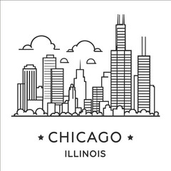 Obraz premium Skyline of Chicago: The Heart of Illinois