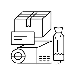 packaging supplies icon, packaging supplies line art - simple line art of packaging supplies, perfect for packaging supplies logos and icons