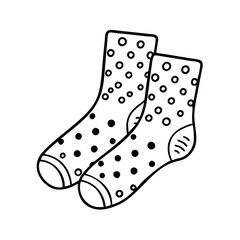 polka dot socks icon, polka dot socks line art - simple line art of polka dot socks, perfect for polka dot socks logos and icons