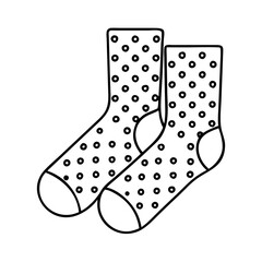 polka dot socks icon, polka dot socks line art - simple line art of polka dot socks, perfect for polka dot socks logos and icons