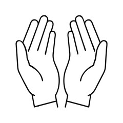 prayer hands icon, prayer hands line art - simple line art of prayer hands, perfect for prayer hands logos and icons