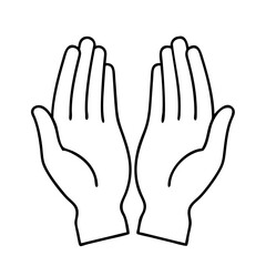 prayer hands icon, prayer hands line art - simple line art of prayer hands, perfect for prayer hands logos and icons