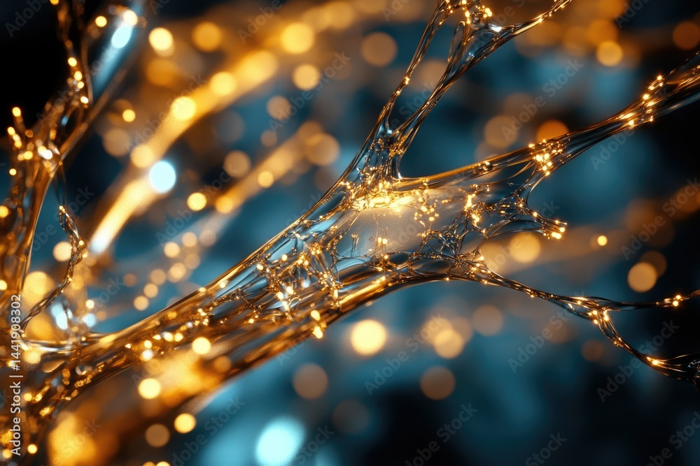 Aufkleber Abstract image depicting a glowing, intricate network resembling neurons or a complex system.