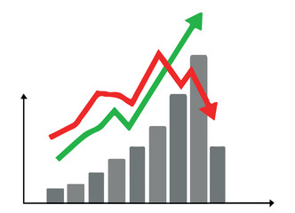 Obraz premium Stock Market Trend Chart , Growth vs Decline Visual Analysis