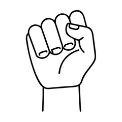 raised fist symbol of solidarity icon, raised fist symbol of solidarity line art - simple line art of raised fist symbol of solidarity, perfect for raised fist symbol of solidarity logos and icons