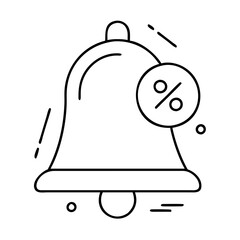 sale notification bell icon, sale notification bell line art - simple line art of sale notification bell, perfect for sale notification bell logos and icons