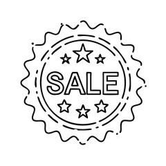 sale sticker icon, sale sticker line art - simple line art of sale sticker, perfect for sale sticker logos and icons