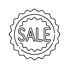 sale sticker icon, sale sticker line art - simple line art of sale sticker, perfect for sale sticker logos and icons