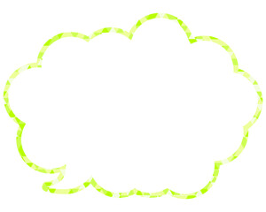 ステンドグラス風吹き出し　三角形模様　丸みのある雲形