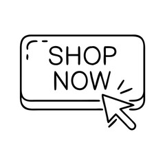  shop now button icon, shop now button line art - simple line art of shop now button, perfect for shop now button logos and icons