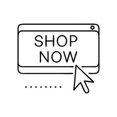  shop now button icon, shop now button line art - simple line art of shop now button, perfect for shop now button logos and icons