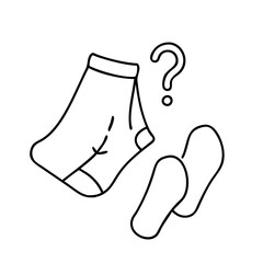 single missing sock icon, single missing sock line art - simple line art of single missing sock, perfect for single missing sock logos and icons