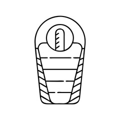 sleeping bag for mina tents icon, sleeping bag for mina tents line art - simple line art of sleeping bag for mina tents, perfect for sleeping bag for mina tents logos and icons