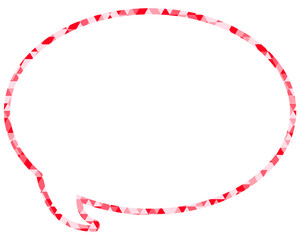 ステンドグラス風吹き出し　三角形模様　丸形