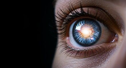 Fototapeta premium Galaxy Reflected in Human Eye