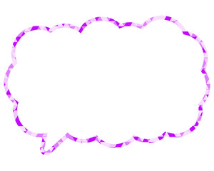 ステンドグラス風吹き出し　三角形模様　細長い雲形