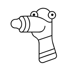 sock puppet icon, sock puppet line art - simple line art of sock puppet, perfect for sock puppet logos and icons