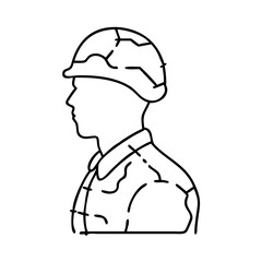 soldier s silhouette icon, soldier s silhouette line art - simple line art of soldier s silhouette, perfect for soldier s silhouette logos and icons