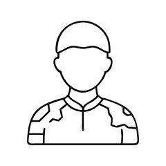 soldier s silhouette icon, soldier s silhouette line art - simple line art of soldier s silhouette, perfect for soldier s silhouette logos and icons