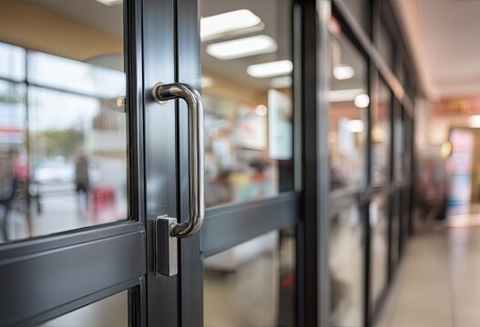Store Entrance with Glass Doors