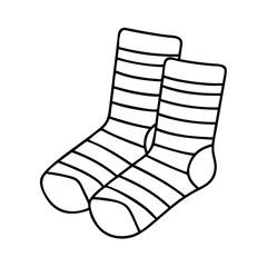 striped socks icon, striped socks line art - simple line art of striped socks, perfect for striped socks logos and icons