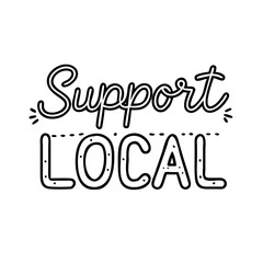  support local text icon, support local text line art - simple line art of support local text, perfect for support local text logos and icons