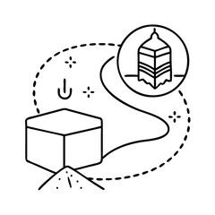 tawaf path icon, tawaf path line art - simple line art of tawaf path, perfect for tawaf path logos and icons
