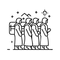 unity of pilgrims icon, unity of pilgrims line art - simple line art of unity of pilgrims, perfect for unity of pilgrims logos and icons