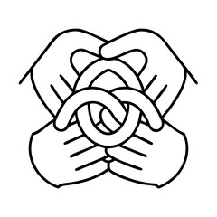 unity symbol interlocked hands icon, unity symbol interlocked hands line art - simple line art of unity symbol interlocked hands, perfect for unity symbol interlocked hands logos and icons