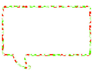 ステンドグラス風吹き出し　三角形模様　四角形