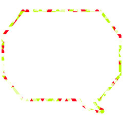 ステンドグラス風吹き出し　三角形模様　角のある八角形