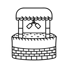 zamzam well icon, zamzam well line art - simple line art of zamzam well, perfect for zamzam well logos and icons