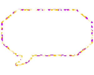 ステンドグラス風吹き出し　三角形模様　細長い八角形
