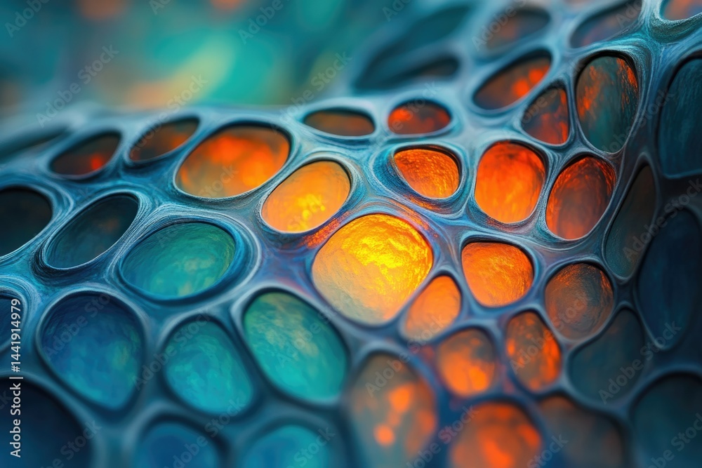 Poster Abstract 3D rendering of a network of interconnected, glowing teal and orange spheres.
