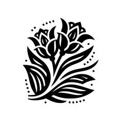 Elegant Black & White Floral Design: Vector Illustration