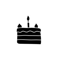 birthday cake silhouette icon
