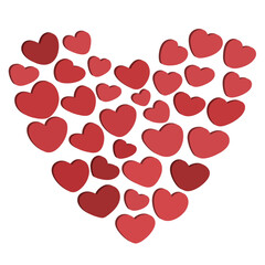 Heart vector illustration. Various types of heart vector graphics. Valentines day decoration element.