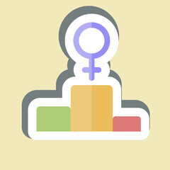 Sticker First Position. related to Feminism symbol. design editable