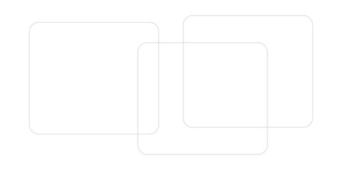 Set of vector origami banners with shadow. Square shape of paper banner. Square 4 sided geometric shape line art vector icon for apps and websites. Round Squares.