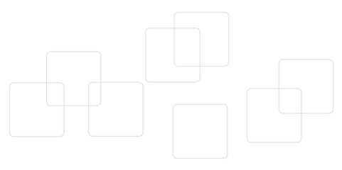 Obraz premium Set of vector origami banners with shadow. Square shape of paper banner. Square 4 sided geometric shape line art vector icon for apps and websites. Round Squares.