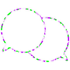ステンドグラス風吹き出し　三角形模様　重なる会話