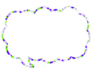 ステンドグラス風吹き出し　三角形模様　細長い雲形