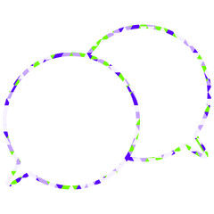 ステンドグラス風吹き出し　三角形模様　重なる会話