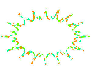 ステンドグラス風吹き出し　三角形模様　細長いギザギザした形
