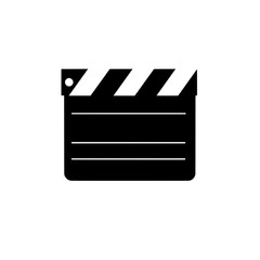 Black film clapperboard icon used in movie production, video editing, or filmmaking