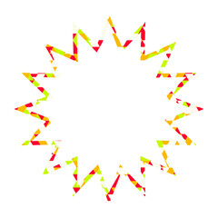 ステンドグラス風吹き出し　三角形模様　ギザギザした形