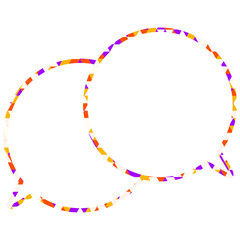ステンドグラス風吹き出し　三角形模様　重なる会話