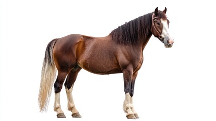 Obraz premium A Clydesdale horse standing powerfully, isolated on a white background
