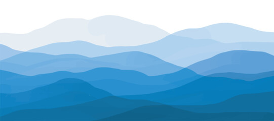 Mountain colors, translucent waves, sunset, abstract glass shapes, modern background, design vector illustration
